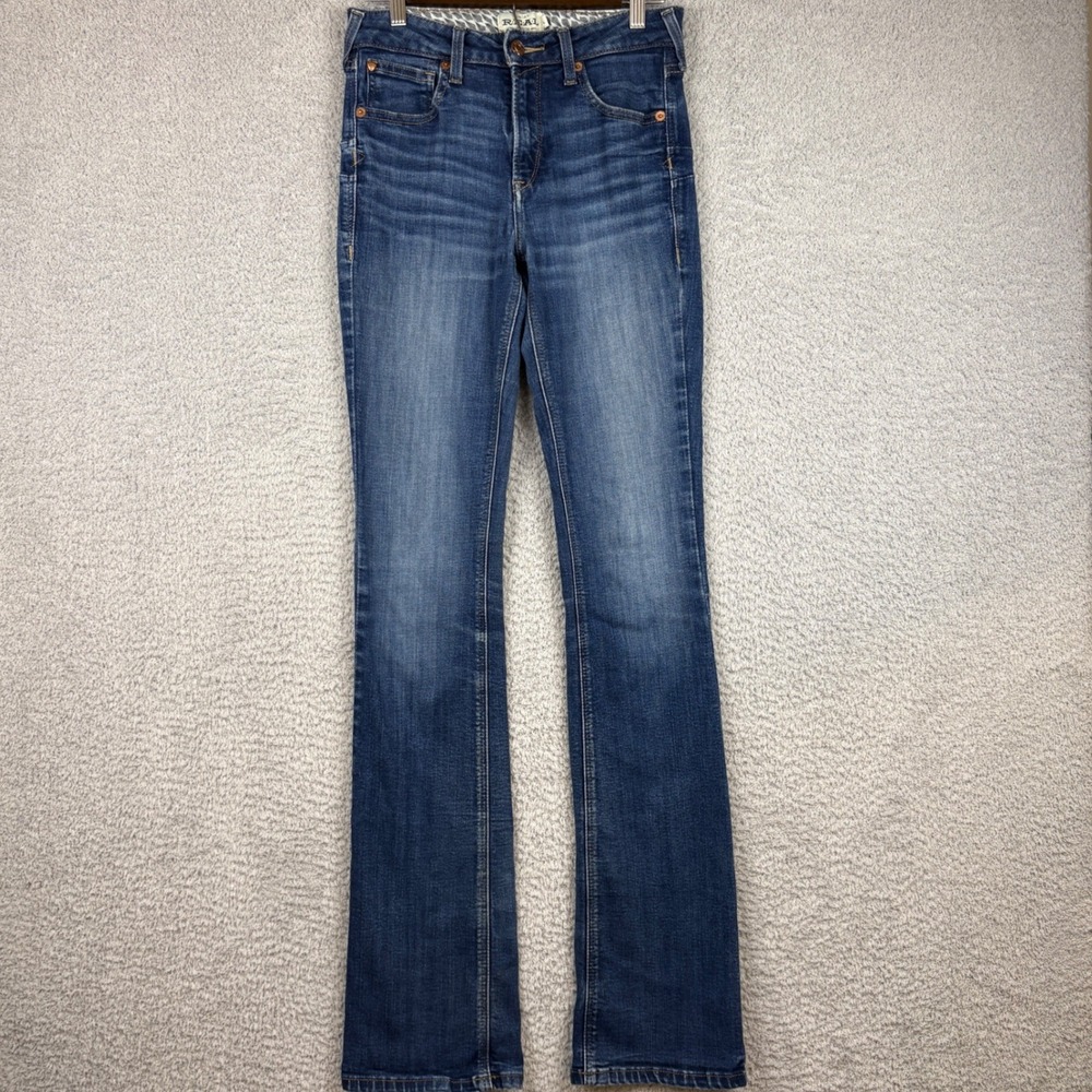 Ariat Jeans Womens 28x36 XL REAL Denim Mid Rise Bootcut Western Faded Stretch